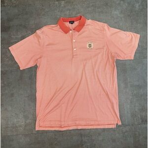 Ohio State Golf Club Orange White Stripe Polo